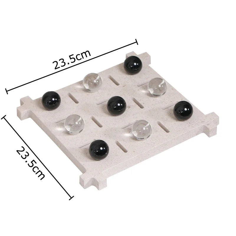 Afralia™ Acrylic Tic-Tac-Toe Chessboard Set - Geometric Art Desk Decoration with Casual Chess Pieces