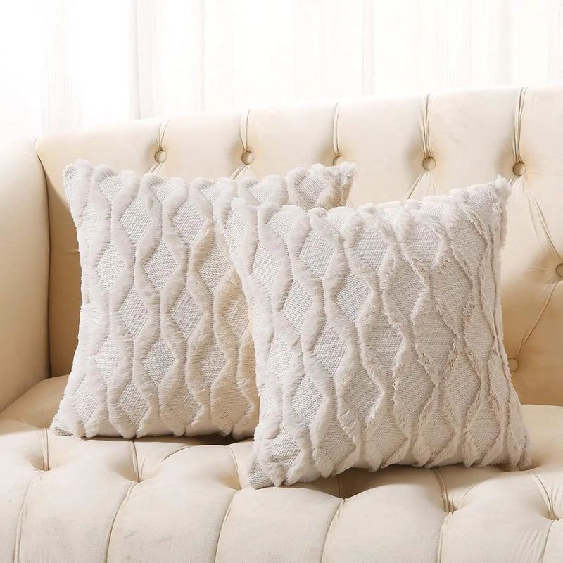 Afralia™ Solid Beige Throw Pillow Cover 45x45cm for Sofa and Bedroom