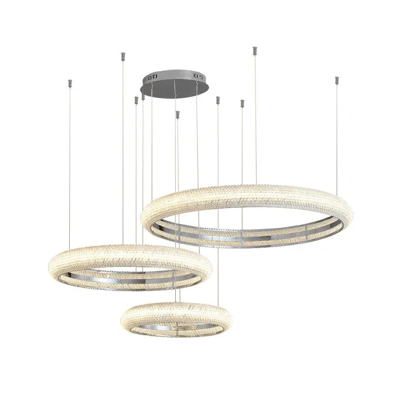 Afralia™ Elegant Chrome Crystal Chandelier for Dining Room Living Room Bedroom Hallway