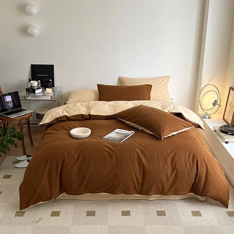 Afralia™ Cotton Queen Bedding Set: Duvet Cover, Sheets, Quilt Cover, Pillow Covers -Soft & Comfortable