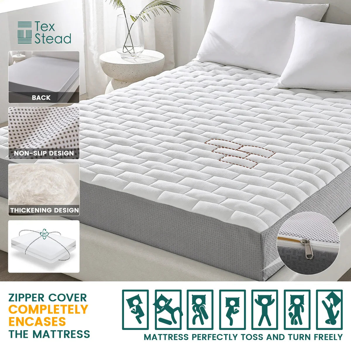 Afralia™ Waterproof Zippered Mattress Protector Encasement for Heavy Duty Protection