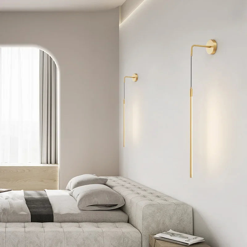 Afralia™ Copper Wall Lamp: Modern Minimalist Bedroom Stairway Light