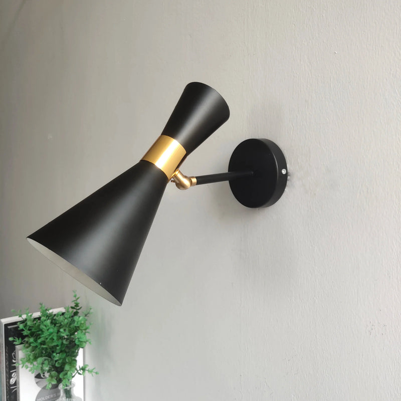 Afralia™ Minimalist Black & White Iron Wall Lamp for Dining Room and Bedroom