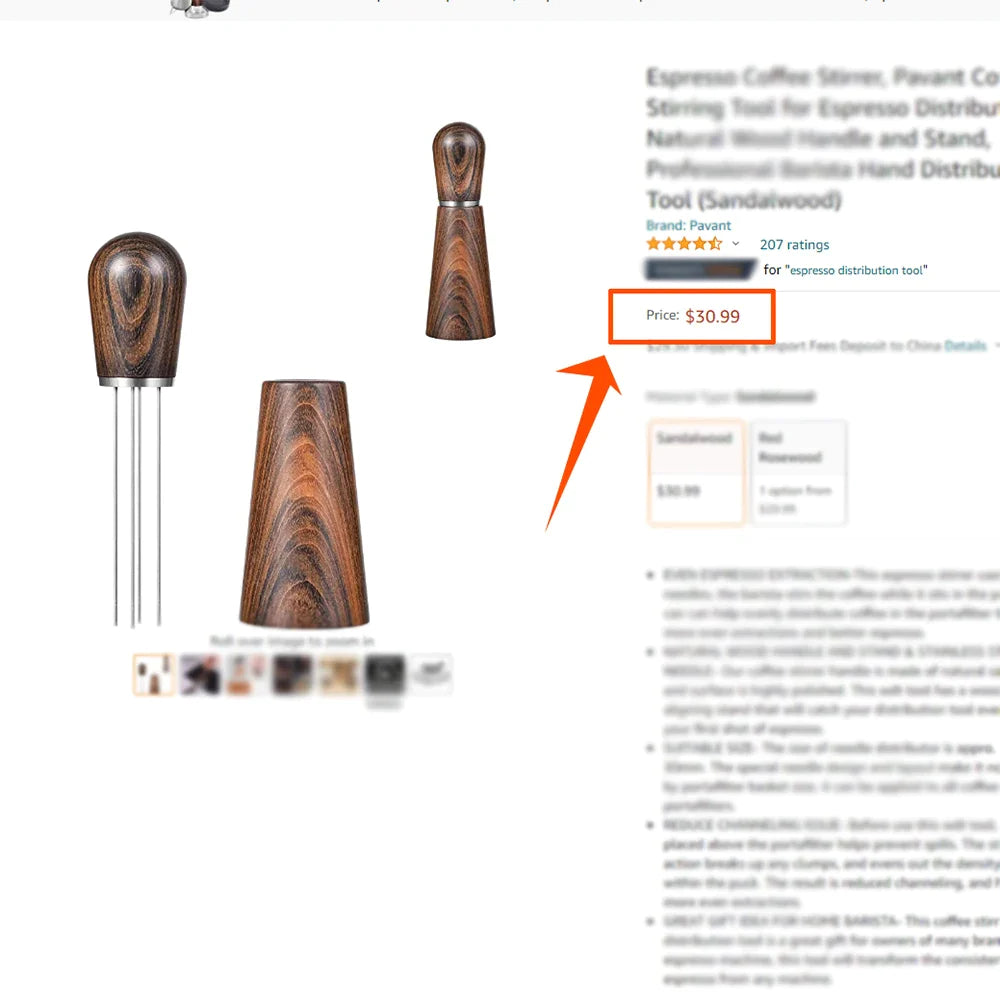 Afralia™ Espresso Stirrer - Wood Handled Tool for Professional Espresso Distribution