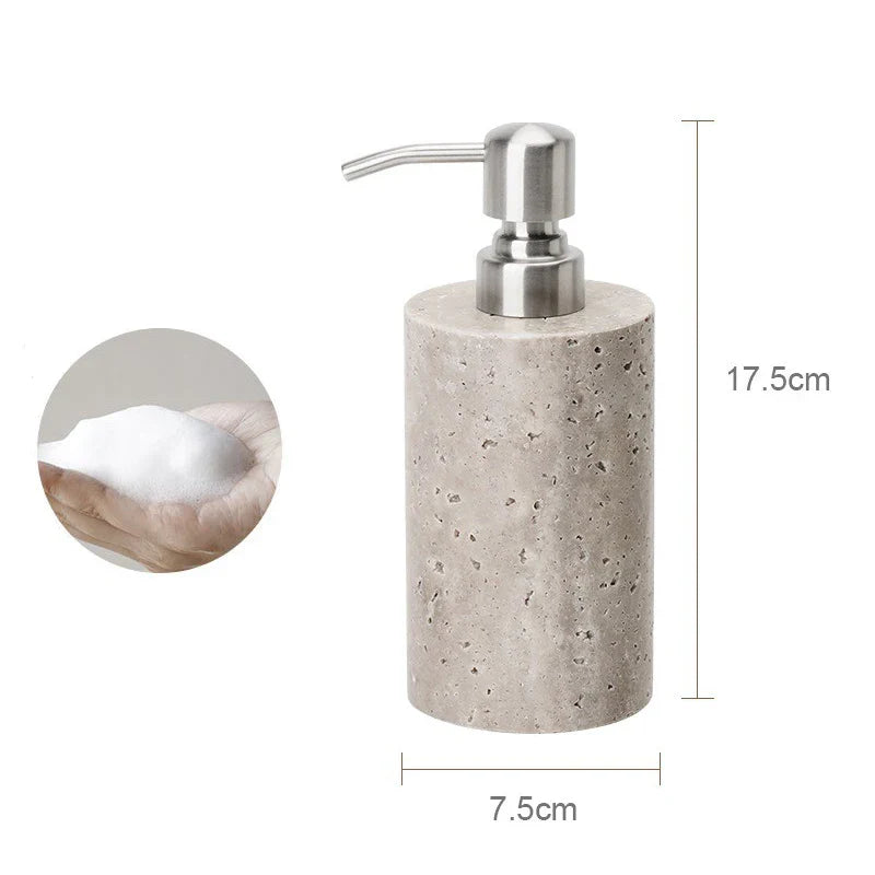 Afralia™ Natural Marble Bathroom Set with Soap Dispenser, Diffuser, & Holder Tray