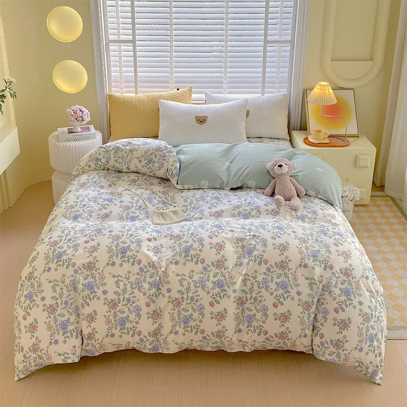 Afralia™ Nordic Plaid Cotton Duvet Cover for All Seasons - Single/Double Bed