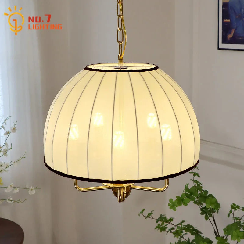 Afralia™ Cream Neoclassical Pendant Light LED E27 Vintage Nordic Hanging Lamp