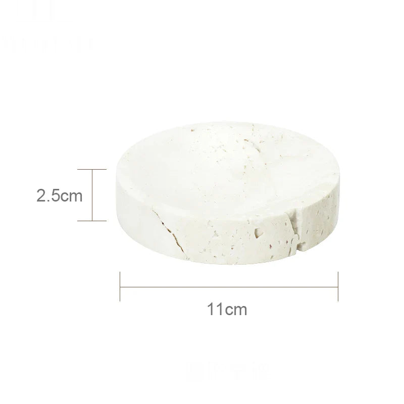 Afralia™ Beige Travertine Marble Bathroom Set - Soap Dispenser Toothbrush Holder Tissue Box