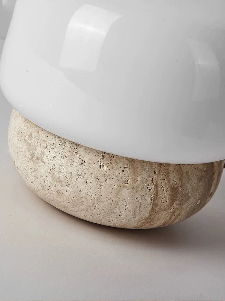 Afralia™ Cream Mushroom Table Lamp - Soft Warm Light for Bedroom - Retro Stone Design