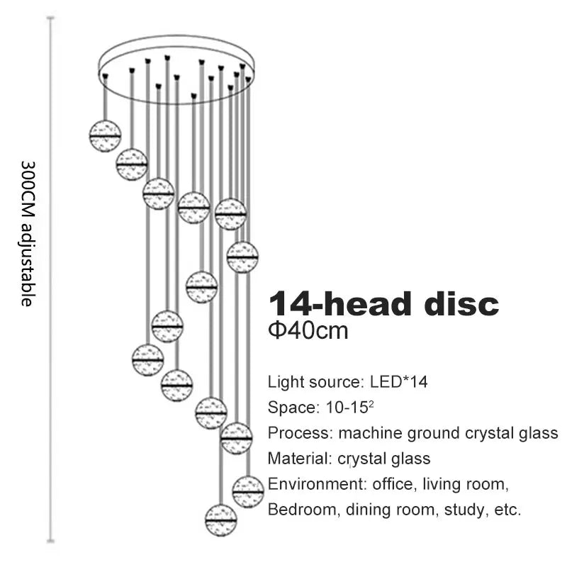 Afralia™ Crystal Ball LED Chandelier for Modern Living Room & Bedroom décor