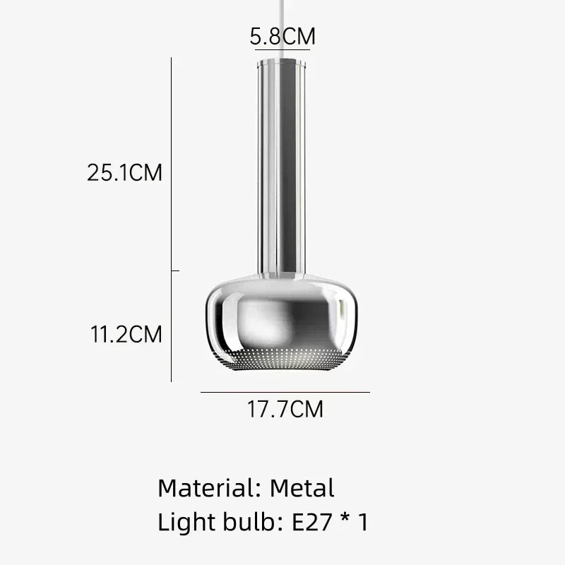 Afralia™ Gold Chrome Pendant Light Adjustable Wire E27 Bulb Dining Room Sofa Lamp