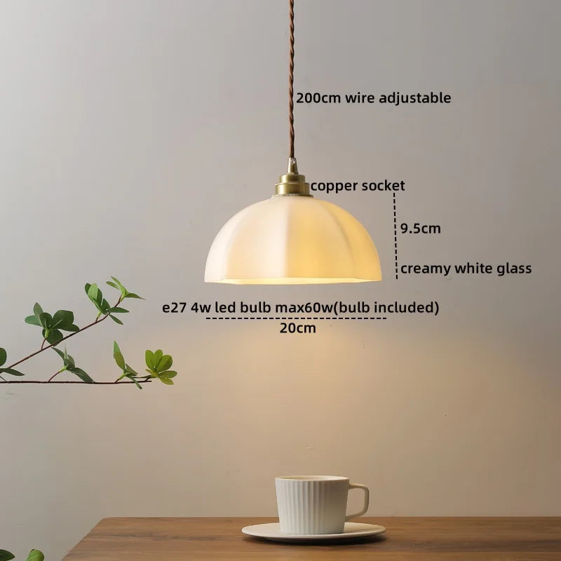 Afralia™ Copper Glass LED Pendant Lights Modern Hanging Lamp for Bar Bedroom Living Room