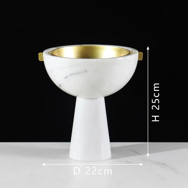 Afralia™ Marble Fruit Bowl: Modern Kitchen & Dining Room Decor Pedestal Tray