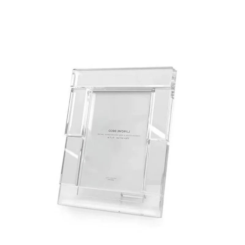 Afralia™ Crystal Glass Cube Photo Frame for Desktop Decor - Home Decor Ornaments