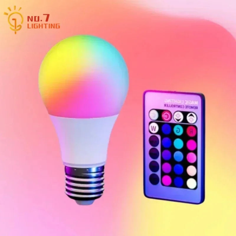 Afralia™ LED RGB Smart Bulb 16 Color Dimmable Night Lamp with Remote - Bedroom Decor Mood Light