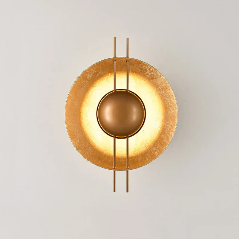 Afralia™ Gold Round Villa Wall Lamp: Retro LED Lighting for Corridor, Living Room, Bedroom.