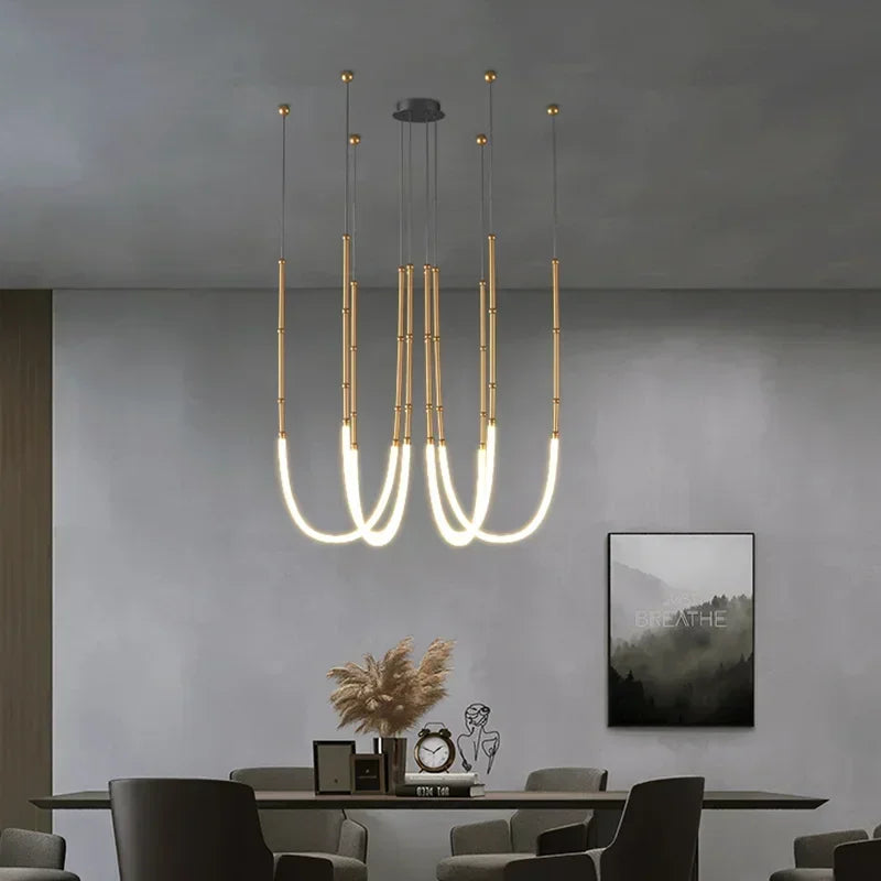 Afralia™ Nordic Art Line LED Pendant Light for Home Decor & Lighting