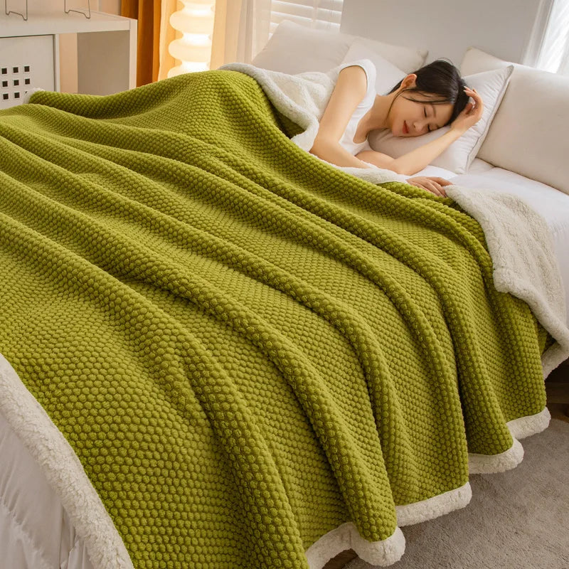 Afralia™ High-Density Plush Double-Layer Blanket - Multi-Functional and Cozy Warmth