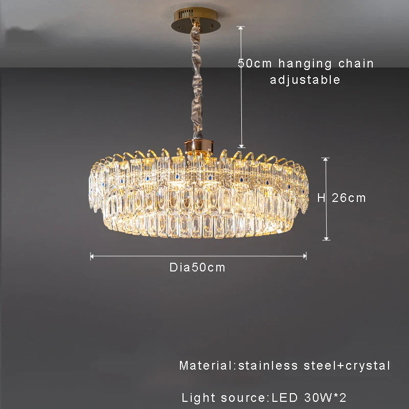 Afralia™ Double Crystal Ceiling Chandelier: Modern Luxury Home Decoration for Living Room