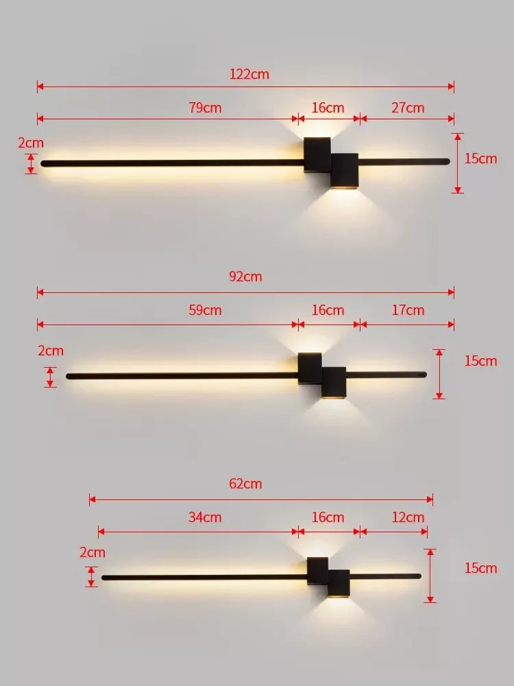 Afralia™ Modern Minimalist Strip Lighting: Aluminum Bedroom Living Room Wall Lamp