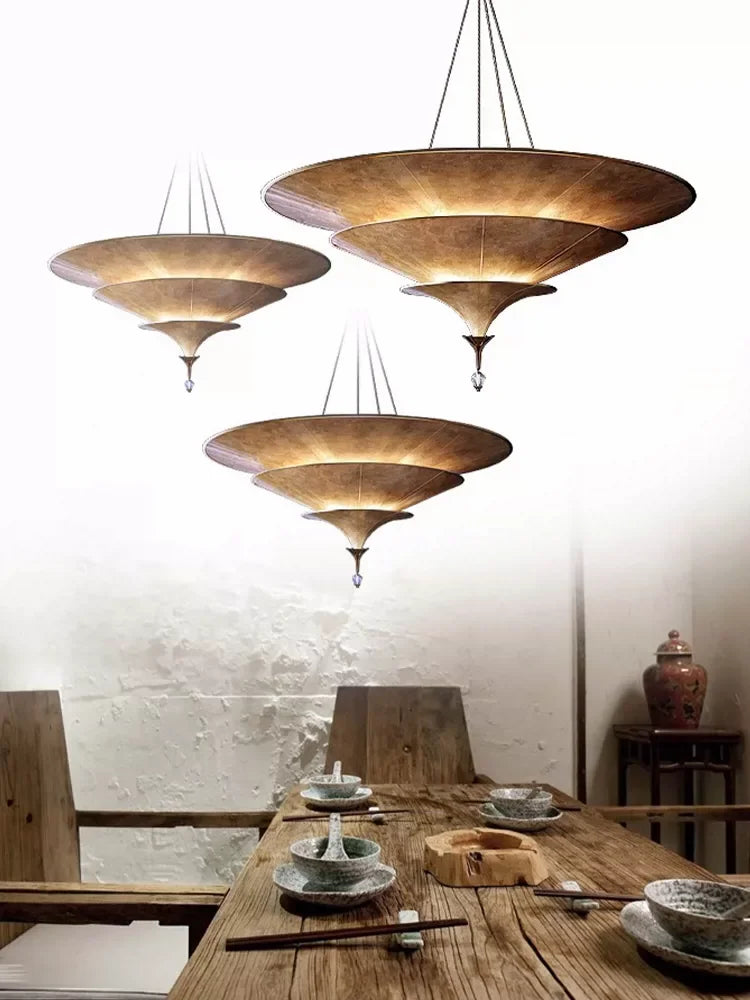 Afralia™ Vintage Southeast Asian Buddhist Lamp - LED Pendant Light for Dining Room & Bedroom