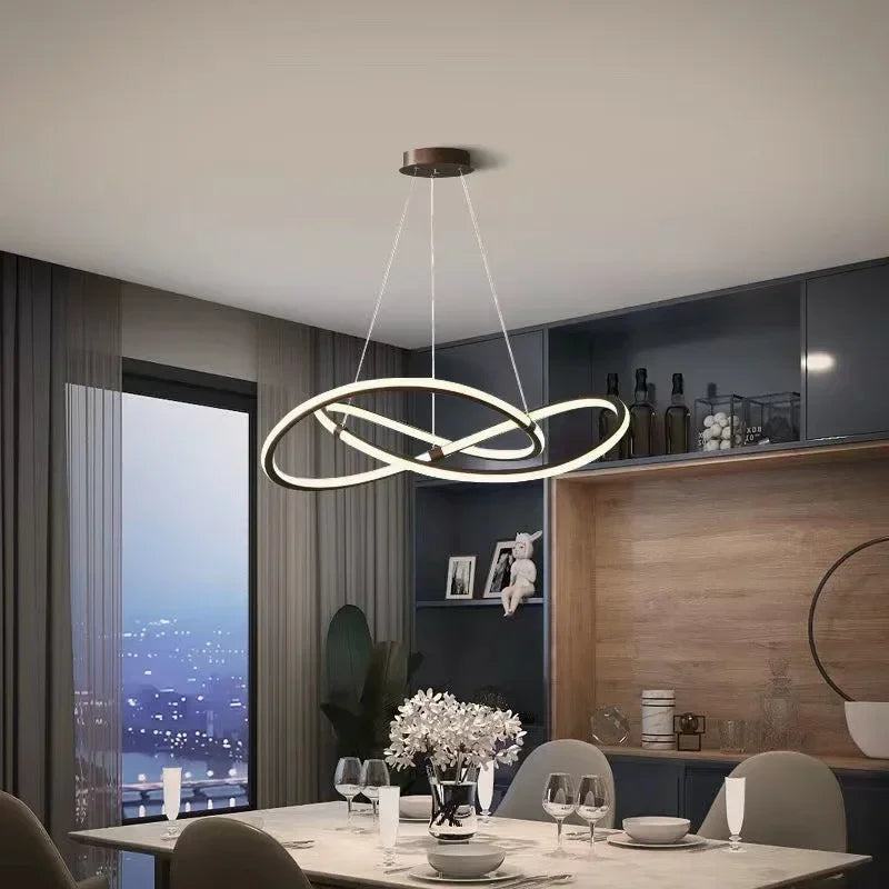 Afralia™ Modern LED Pendant Lamp - Designer Fixture with Remote Control for Living, Dining, and Bedroom Decor