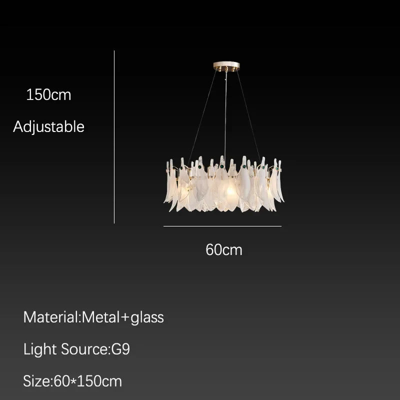 Afralia™ Cloud Mist Glass Chandelier with G9 Light Source - Luxury Home Decoration