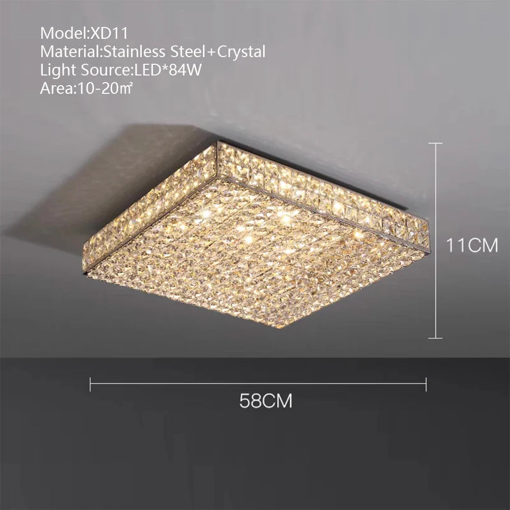 Afralia™ Crystal LED Rectangle Chandelier for Elegant Home Decor