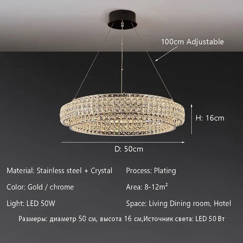 Afralia™ Crystal Chandelier 2025 Round Design for Living Room Bedroom Diningroom