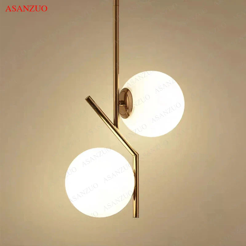 LED Glass Pendant Lamp by Afralia™ - Bedroom Reading Light Fixture