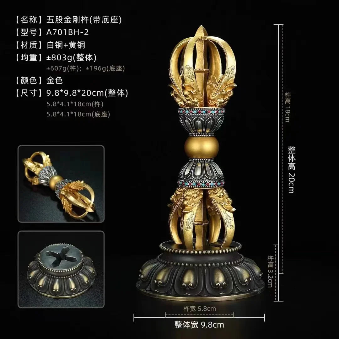 Afralia™ Vajra Monster Subduing Club with Silver Bowls and Chopsticks