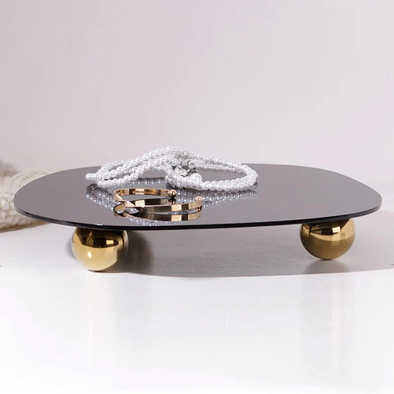 Afralia™ Round Ball High-Footed Jewelry Tray for Home Decor & Organization