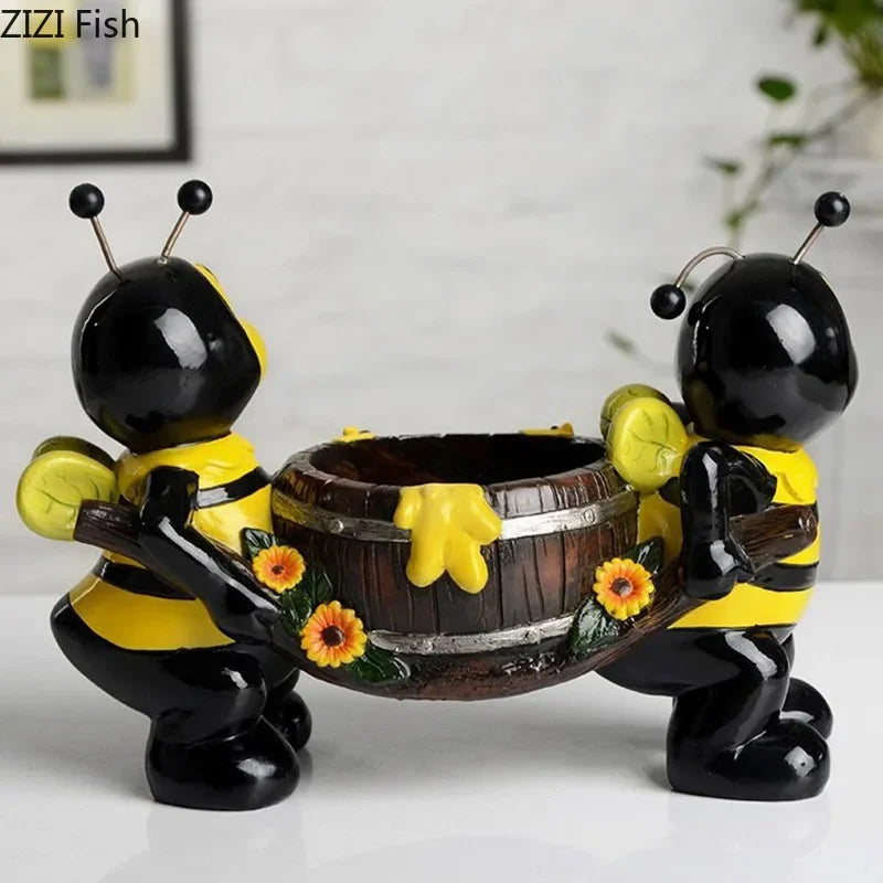 Afralia™ Bee Resin Vase: Creative Cartoon Plant Pot for Cheerful Floral Arrangement