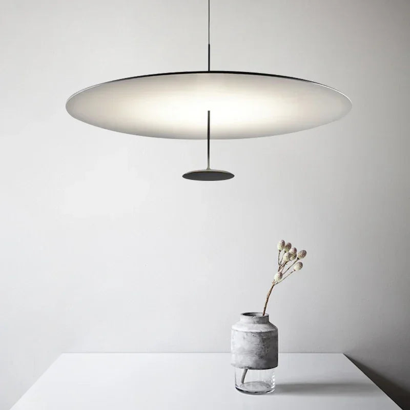 Afralia™ Gold Black Pendant Light for Living Room, Elegant Minimalist Ring Suspension Lamp