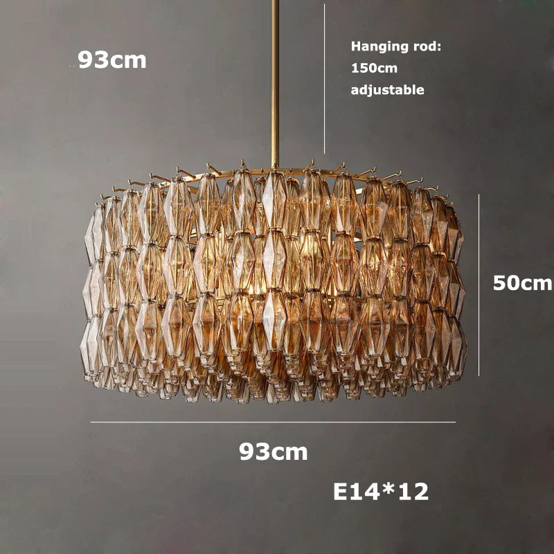 Afralia™ Glass Shade LED Chandelier Hanging Ceiling Light for Dining Room