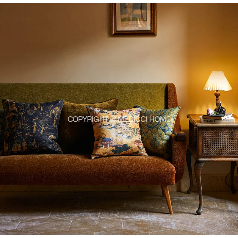 Afralia™ Oriental Salon Retro Luxury Throw Pillow Covers for Living Room Sofa