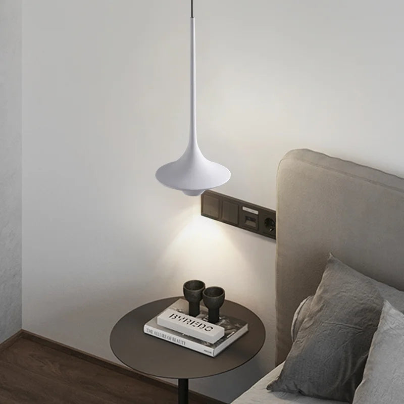 Afralia™ Modern Sleek Bedside LED Lamp Chandelier in White, Black, Blue - Nordic Design