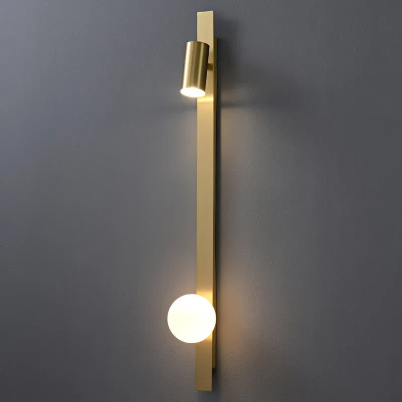 Afralia™ Nordic Copper LED Wall Lamp for Customized Hotel Living Room Aesthetic