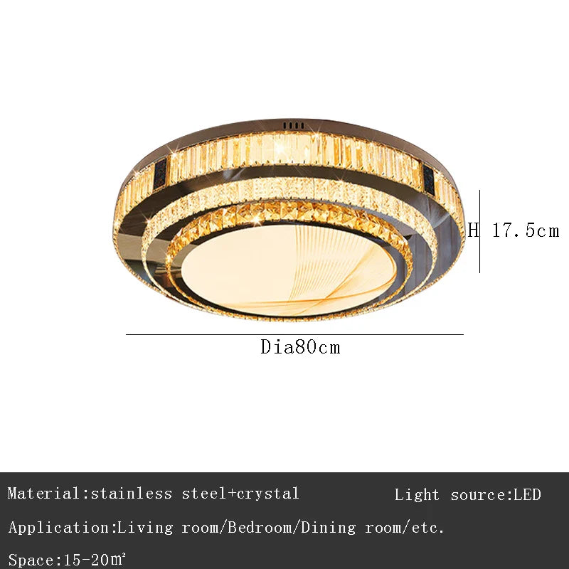 Afralia™ Gold Crystal Ceiling Lights LED Minimalist Luxury Lighting - Stainless Steel Crystal Luminaires