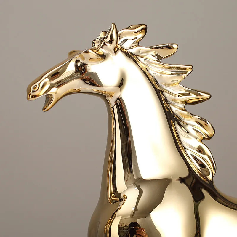 Afralia™ Lucky Horse Resin Home Decoration Sculpture