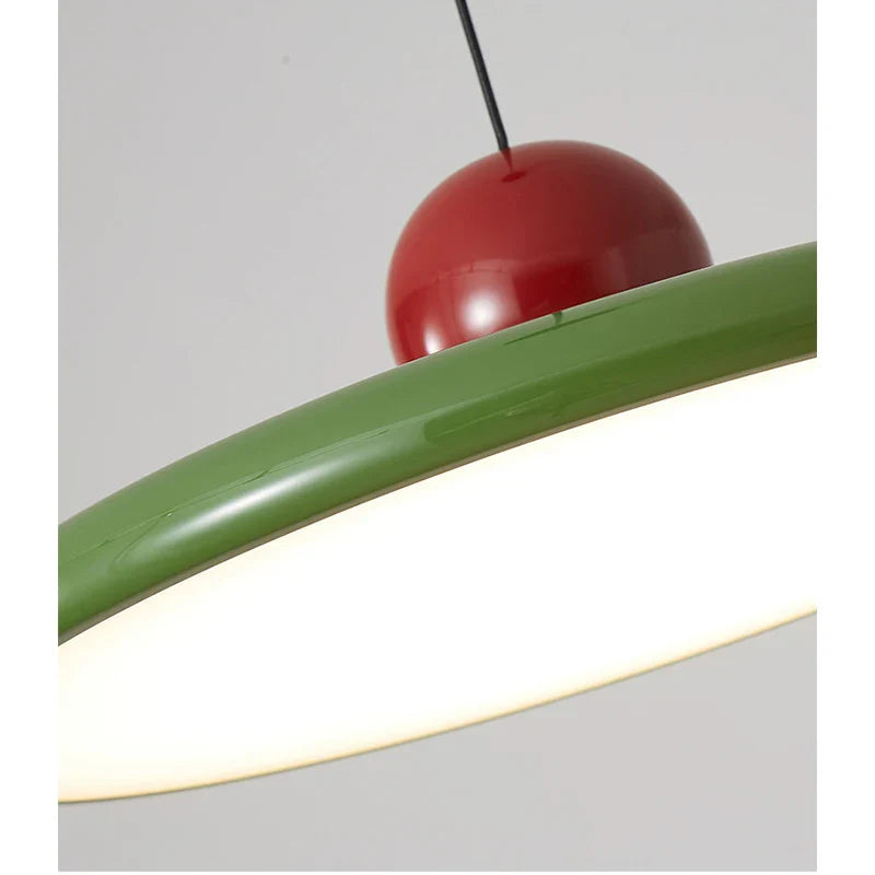 Afralia™ Retro Green Flying Saucer Chandelier for Dining Room, Bedside, Study, Bedroom.