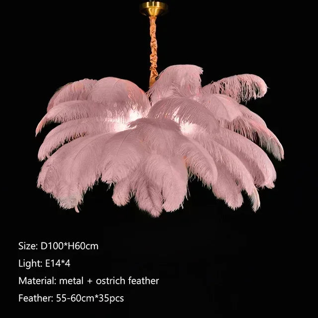 Afralia™ Feather Nordic Chandelier Ceiling Light - Home Decor for Living Room and Bedroom