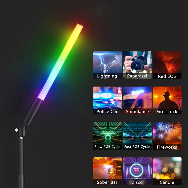 Afralia™ P400S RGB Light Wand LED Video Stick Set with Tripod, CRI 95+