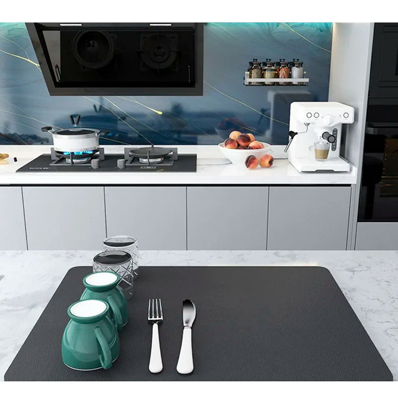 Afralia™ Coffee Mat: Absorbent Dish Drying Mat for Kitchen Counter, Bar, Coffee Machine
