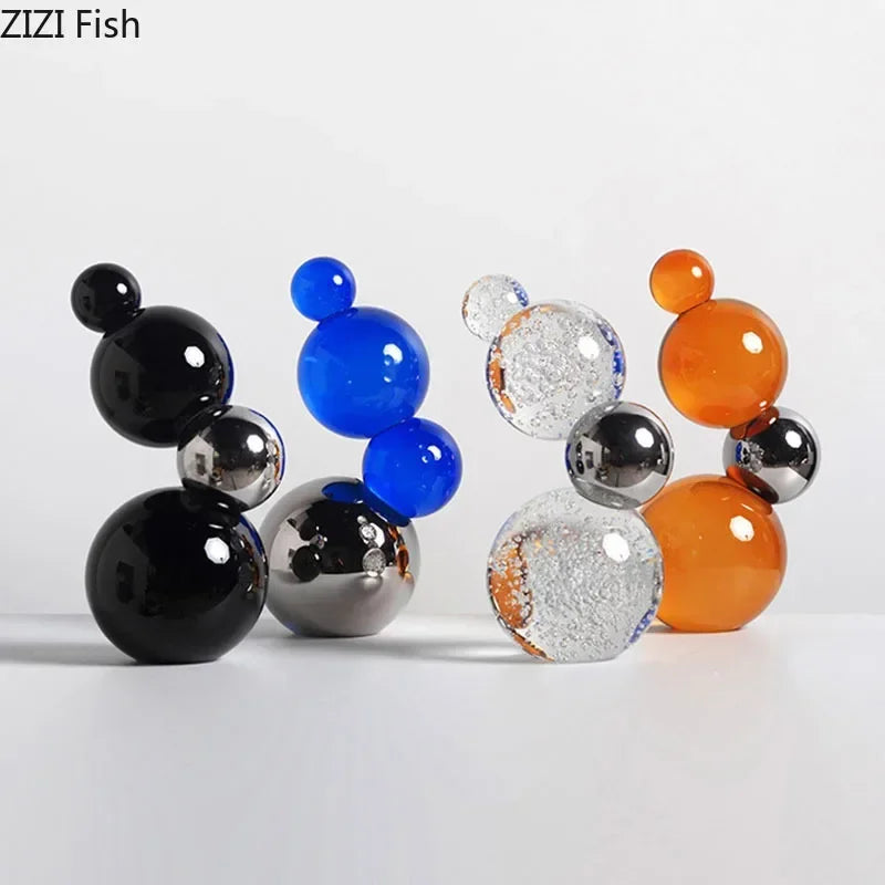 Afralia™ Spherical Crystal Ball Ornaments for Desk Decoration and Abstract Artwork