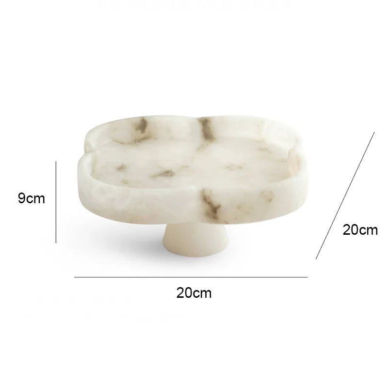 Afralia™ White Onyx Marble Tray for Kitchen Coffee Table Serving - Minimalist Design