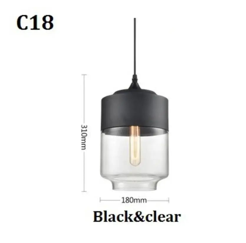 Afralia™ Black Glass Pendant Light Fixture for Modern Indoor Decor & Dining Room