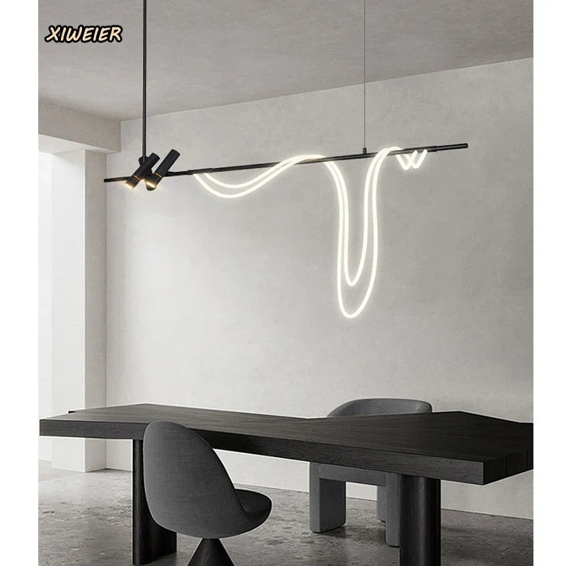 Afralia™ Nordic Arc LED Chandelier - Designer Spotlight Desk Lamp