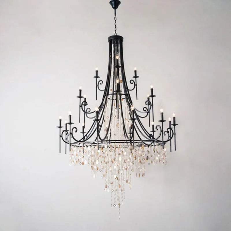 Afralia™ Retro Crystal Chandelier for Villa Living Room, Staircase, Three-Story Home Decor