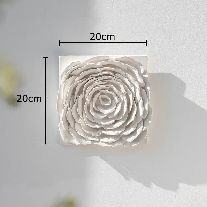 Afralia™ White Flower Wall Hanging: Artistic Living Room Decor & Floral Ornaments